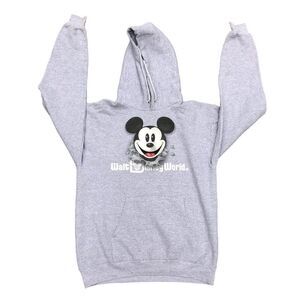 Vintage Disney World Hoodie Medium Gray